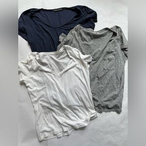 T Shirt Bundle Lot Madewell JCrew Whetherly Large Blue White Gray like New